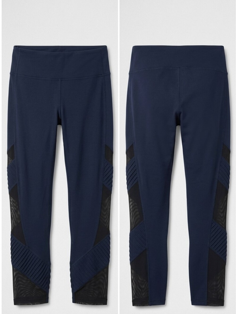 Athleta Women's Cropped Leggings Navy L Activewear Stretch Elastic Waist
